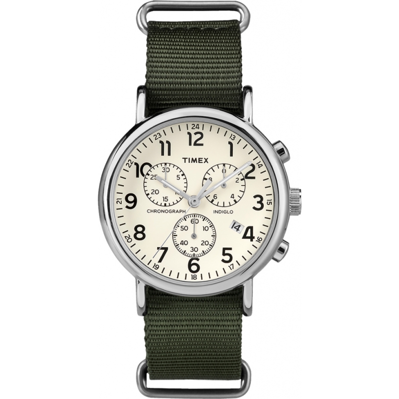 Timex Originals Weekender Slip Thru Green Chrono Watch