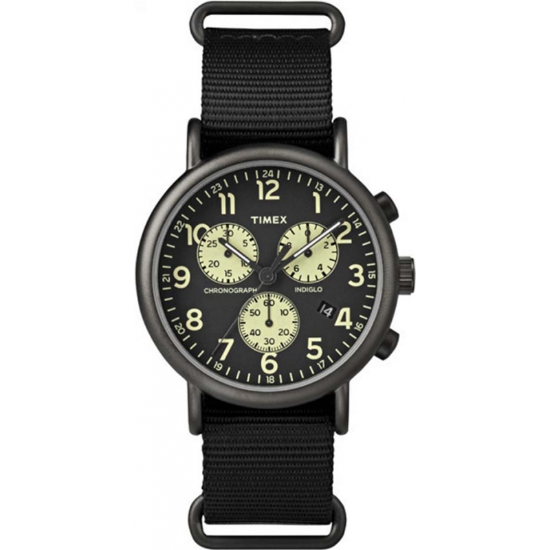 Timex Originals Weekender Slip Thru Black Chrono Watch