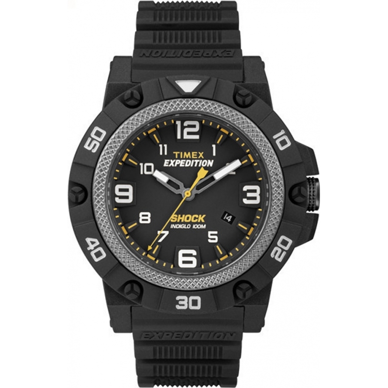 Timex Mens Expedition Metal Rugged Shock Black Watch