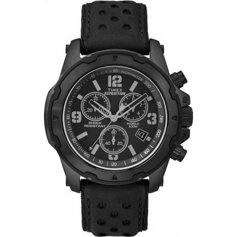 Timex Mens Expedition Analog Shock Black Chrono Watch