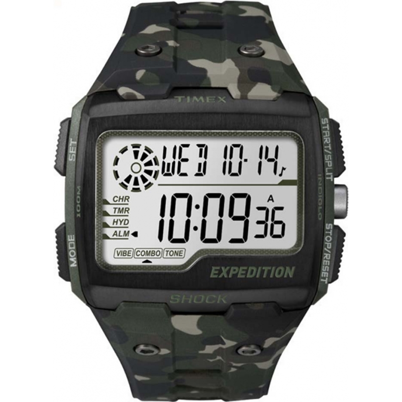 Timex Mens Expedition Digital Shock Khaki Camo Chrono Watch