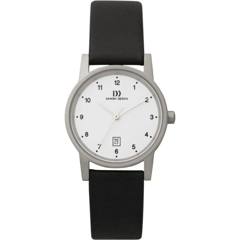 Danish Design Ladies Black Leather Strap Watch