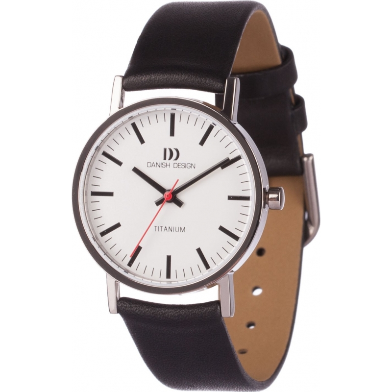 Danish Design Ladies Black Leather Strap Watch