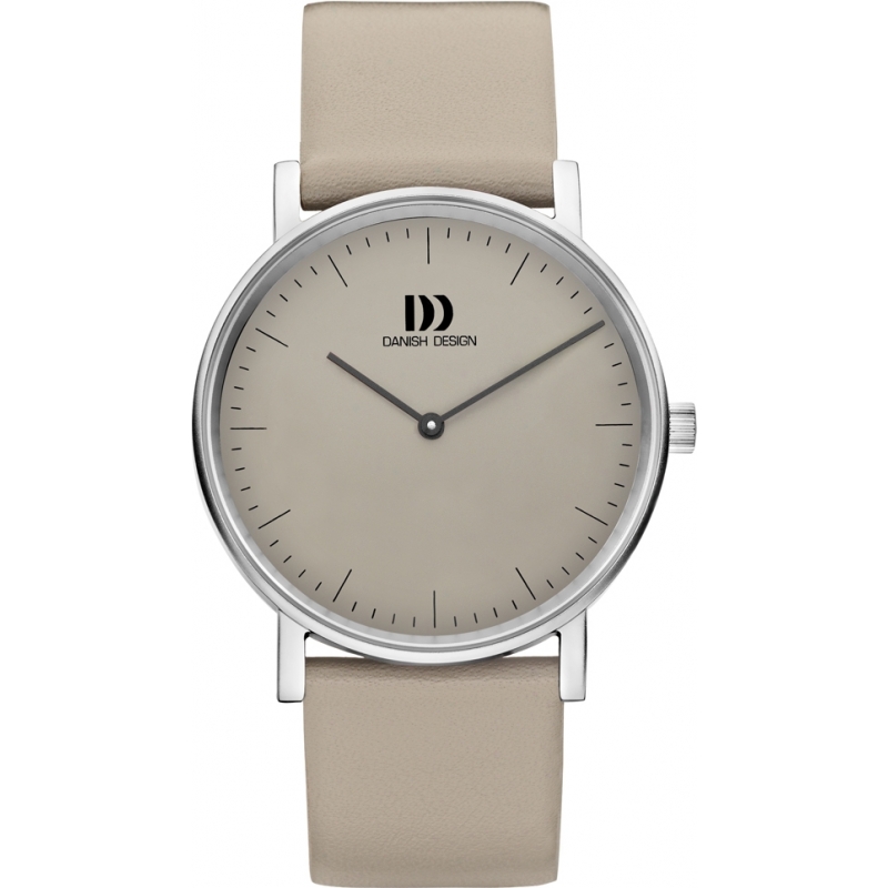 Danish Design Ladies Grey Leather Strap Watch