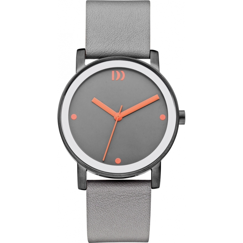 Danish Design Ladies Grey Leather Strap Watch