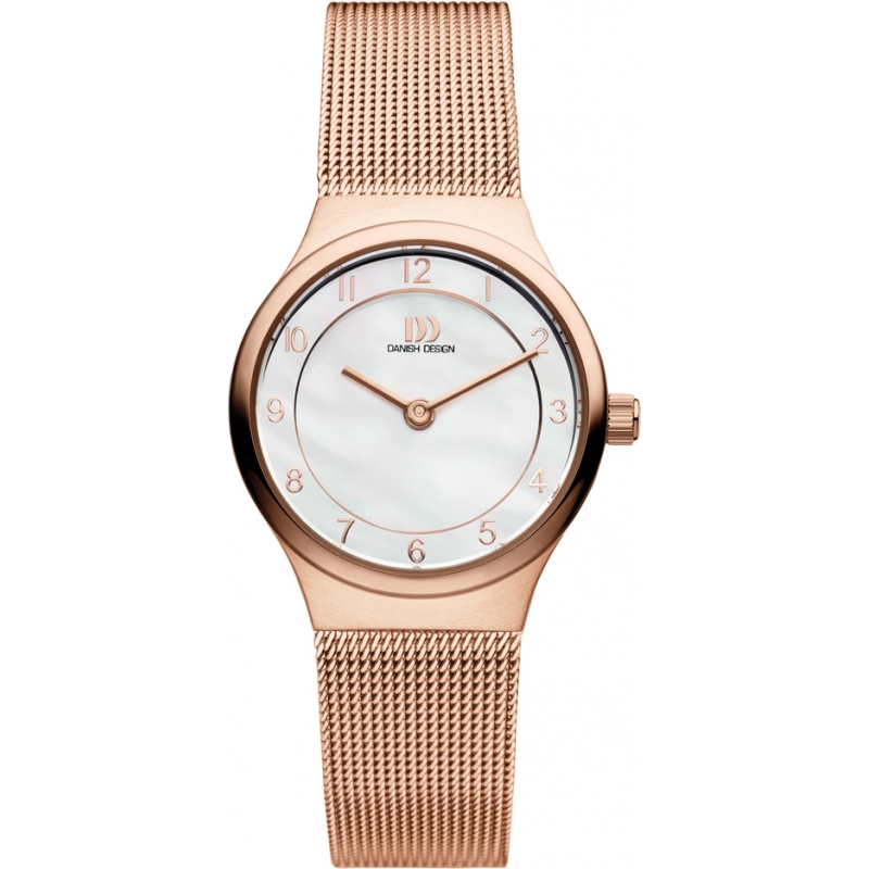 Danish Design Ladies Rose Gold Mesh Bracelet Watch