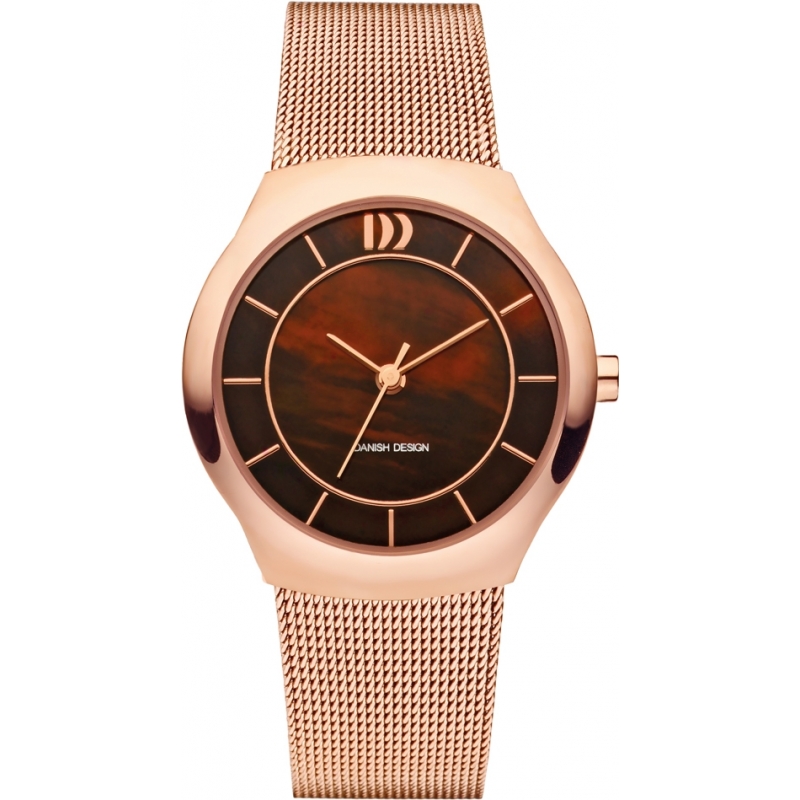 Danish Design Ladies Rose Gold Plated Mesh Bracelet Watch