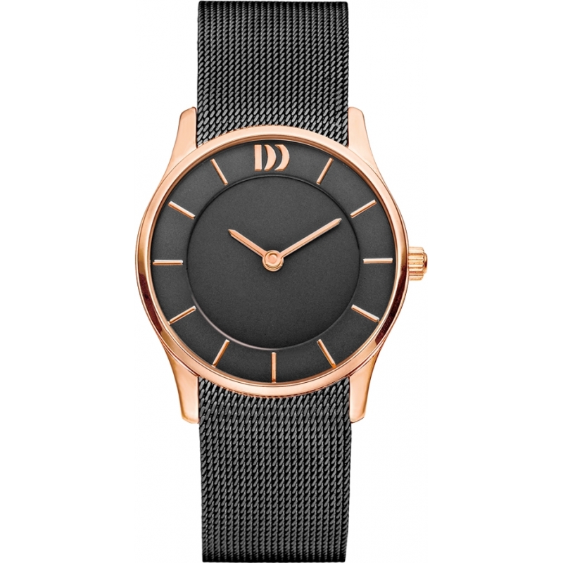 Danish Design Ladies Black Steel Mesh Bracelet Watch