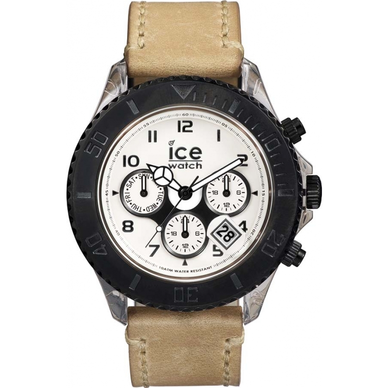Ice-Watch Mens Big Ice-Vintage Multifunction Sand Leather Strap Watch