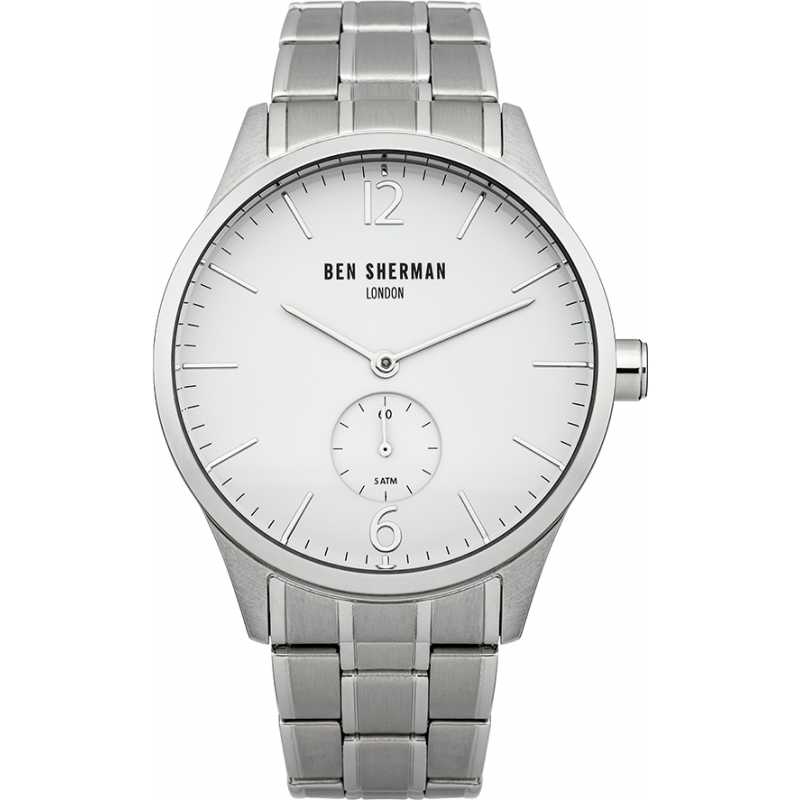 Ben Sherman Mens White and Steel Bracelet Watch