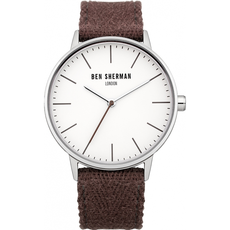 Ben Sherman Mens Burgundy Cotton Strap Watch