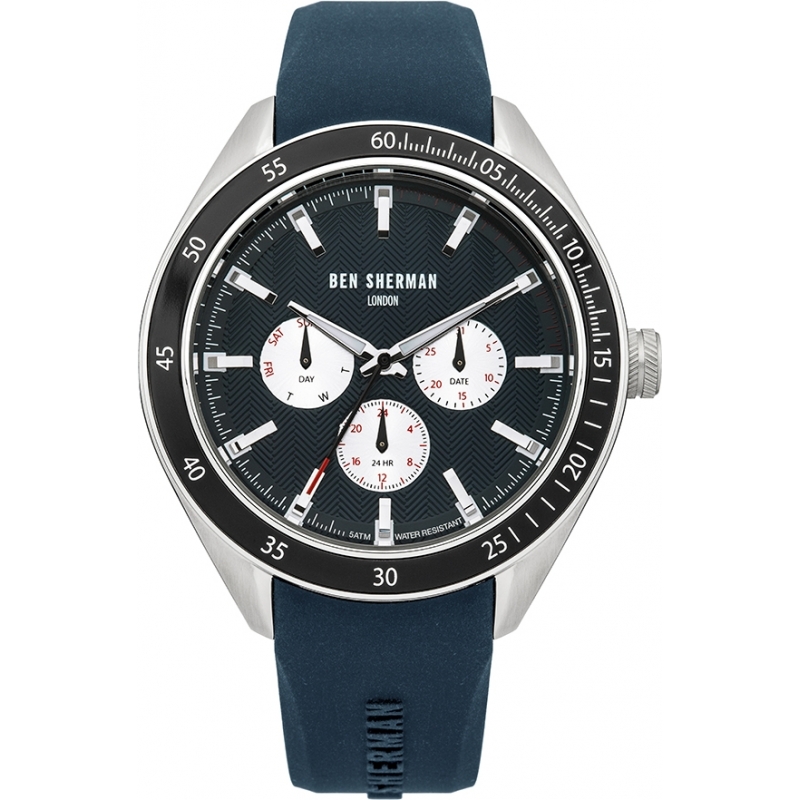 Ben Sherman Mens All Blue Silicone Strap Watch