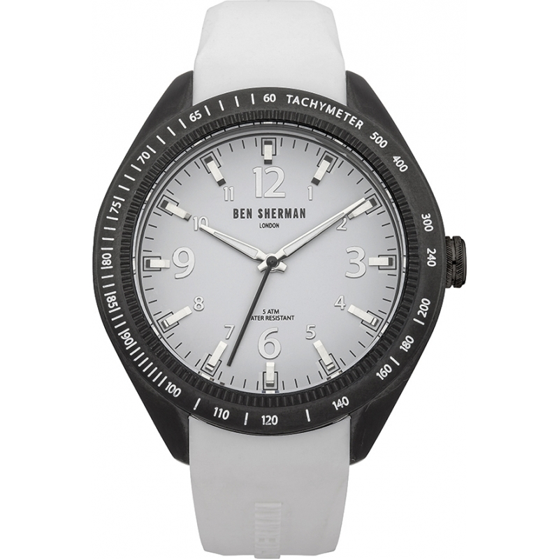 Ben Sherman Mens All White Silicone Strap Watch