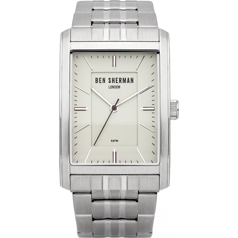 Ben Sherman Mens White and Steel Bracelet Watch