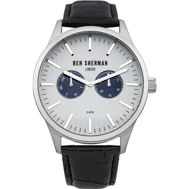 Ben Sherman Mens Spitalfields Social Black Leather Strap Watch