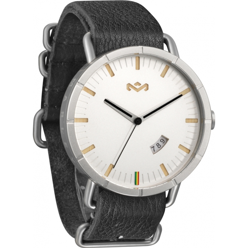 House of Marley Mens Hitch Leather Iron Watch