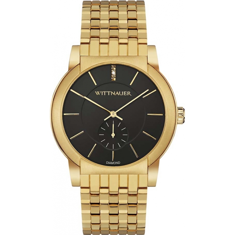 Wittnauer Mens Carly Diamond Gold Plated Watch