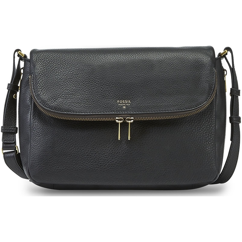 Fossil Ladies Preston Black Flap Bag