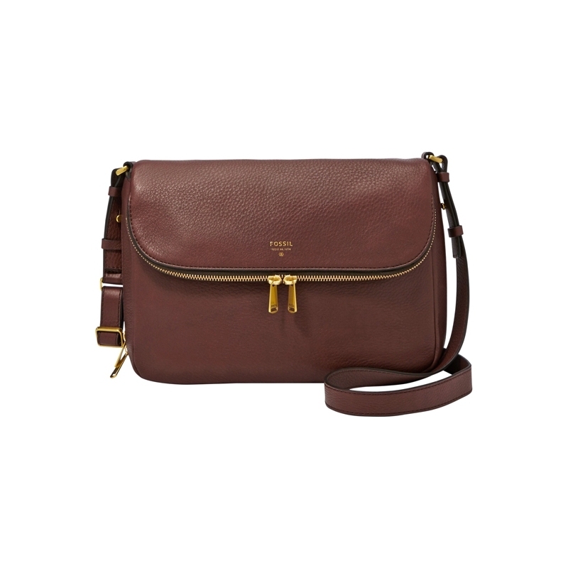 Fossil Ladies Preston Espresso Flap Bag