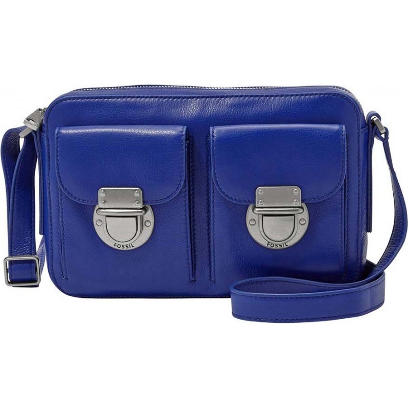 Fossil Ladies Riley Sapphire Top Zip Cross Body Bag