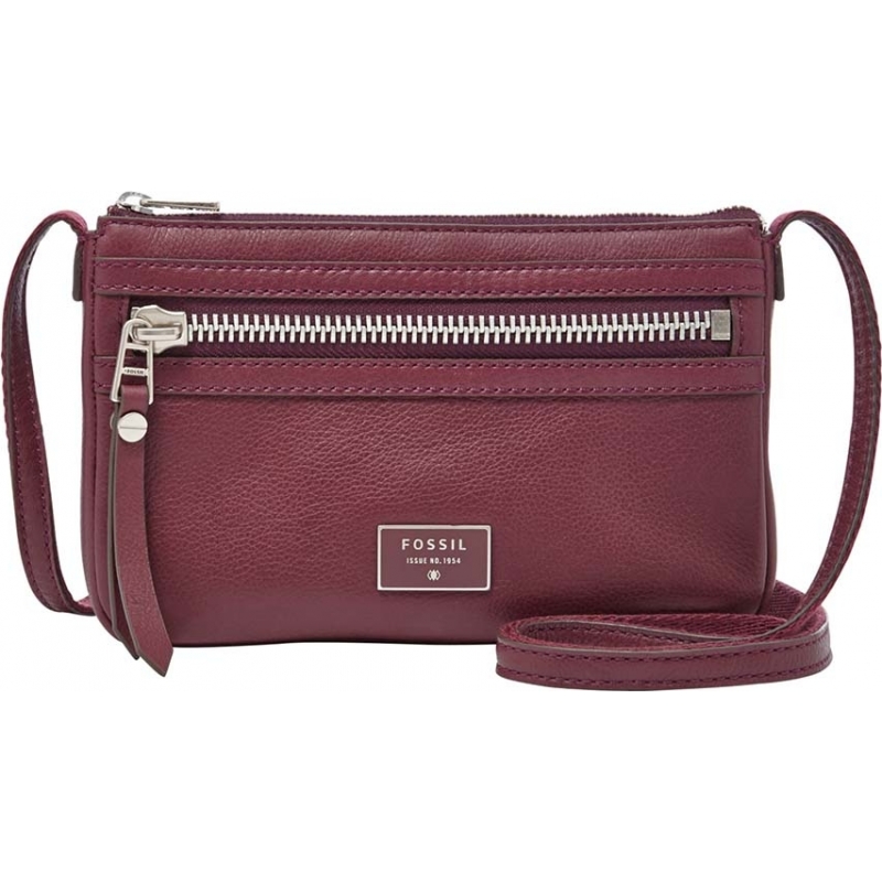 Fossil Ladies Dawson Mini Maroon Cross Body Bag