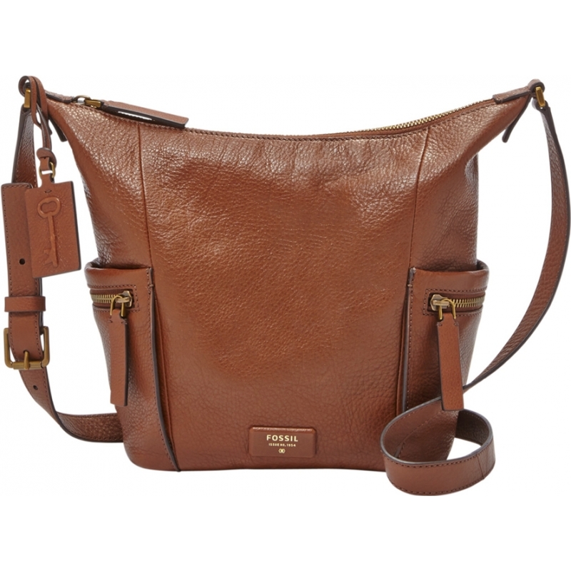 Fossil Ladies Emerson Brown Small Hobo Bag