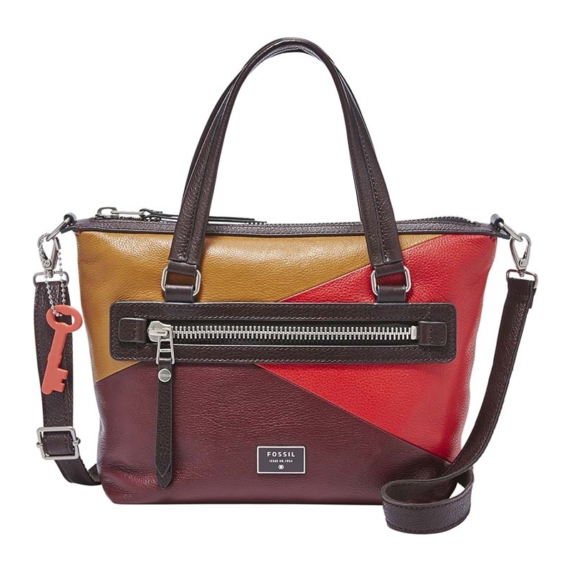 Fossil Ladies Dawson Red Multicolour Satchel