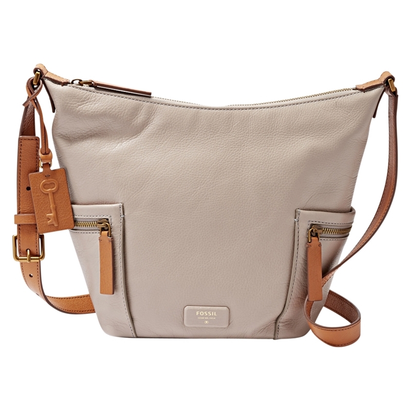 Fossil Ladies Emerson Mineral Grey Small Hobo Bag