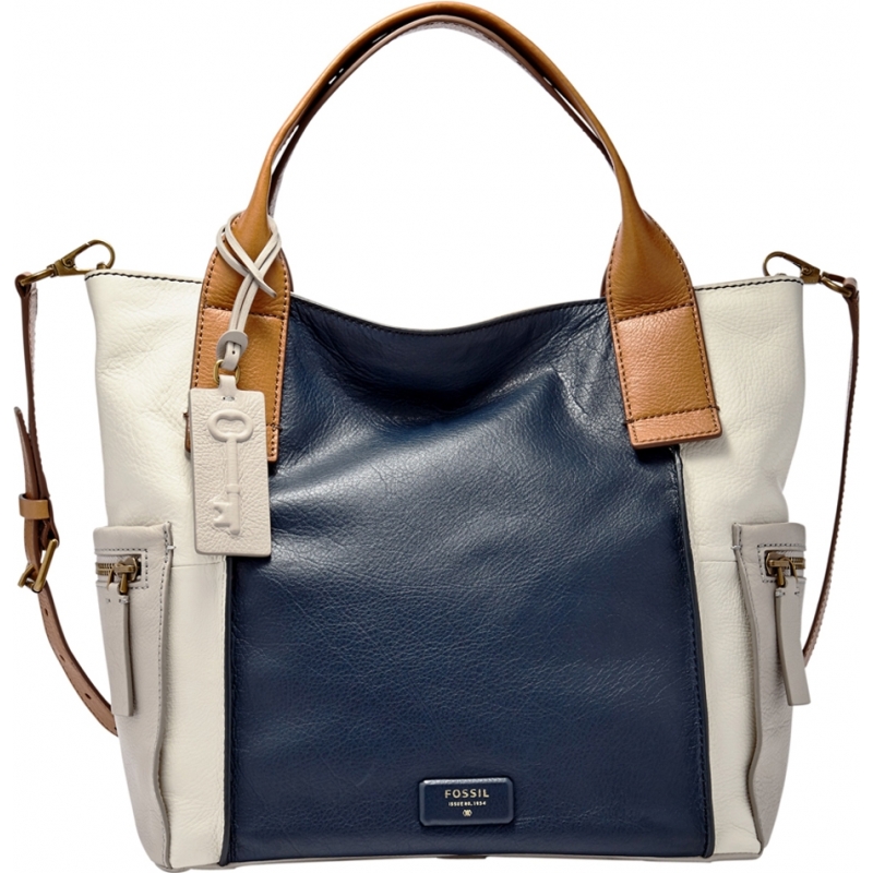 Fossil Ladies Emerson Blue Multi Satchel